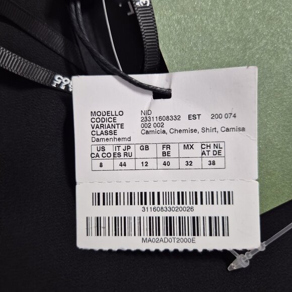 Marella Women's Top Blouse 2 Pc Size 8 Short Sleeve Black  Round Neck NWT 12 - Picture 9 of 10